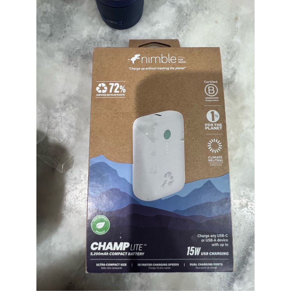 Nimble CHAMP Lite 5,200mAh Portable Charger – Eco-Friendly, Fast, & Compact